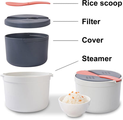 Microwave Rice Cooker, Portable High Temperature Resistant Steam Pot, Multifunctional Rice Steamer