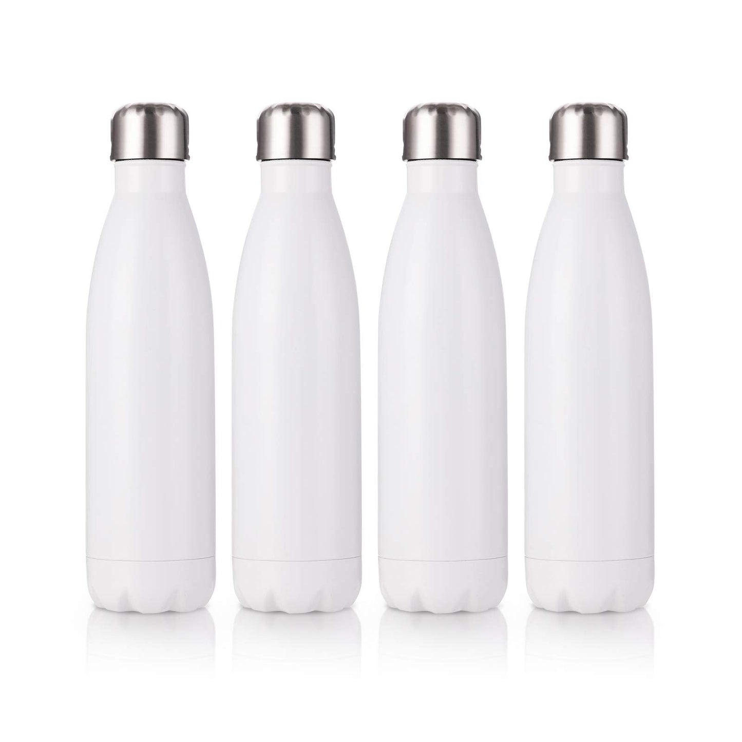 PYD Life 17 OZ Sublimation Sports Water Bottles Blanks White Stainless Steel Tumbler Vacuum Flasks with Lid for Tumbler Heat Press Sublimation Oven Printing 4 Pack