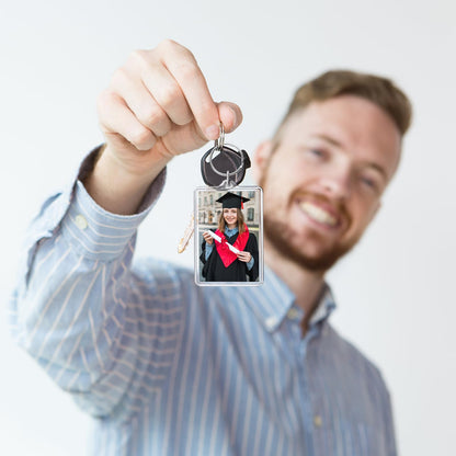 ZZYFGH 16 Pcs Photo Frame Keychain (2 * 3 inch) Picture Frame Keychains Bulk, Acrylic Clear Rectangle Photo Keychain for DIY Craft Graduation Gift - Suitable for Photo Size 1.75 inch x 2.75 inch