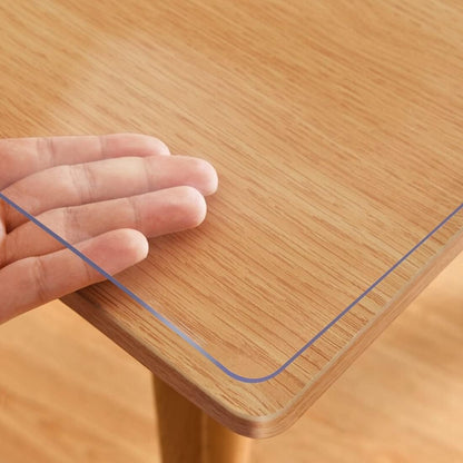 VeeCano 48X48 Inch 1.5mm Clear Plastic Table Cover Protector Dining Room Tablecloth Clear Table Pad Heat Resistant