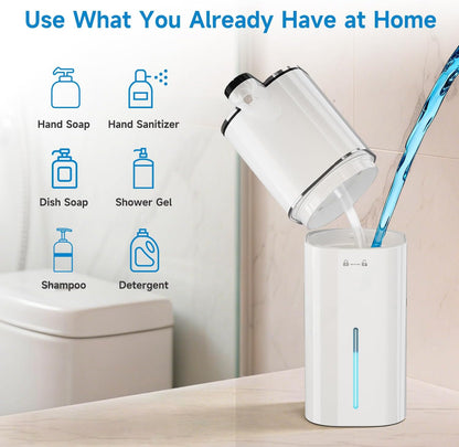 CATIRE 17.6oz 2000mAh, 8 Countertop Upgraded Larger Capacity Automatic Dish Soap Dispenser Touchless, Liquid Hand Soap