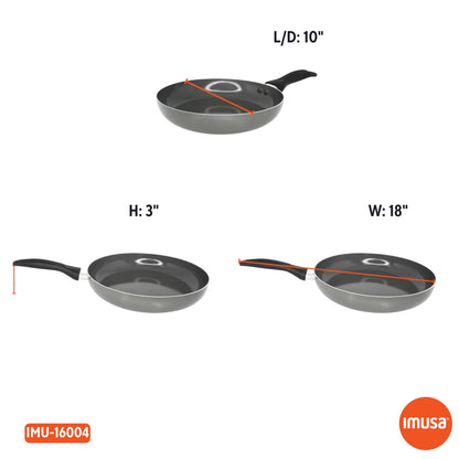 IMUSA 10-Inch PFAS Free Ceramic Nonstick Fry Pan, Gray Aluminum Skillet for Sautéing, Stir Frying & Everyday Cooking