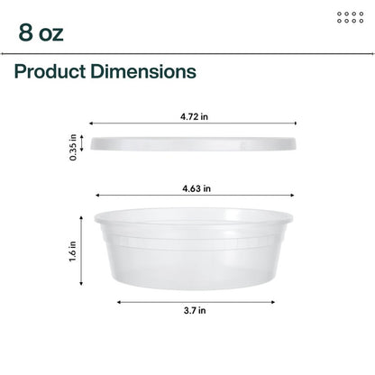 ProTakeOut [8oz-240 Sets Plastic Deli Containers with Lids - BPA Free Clear Soup Containers with Airtight Lids, Leak Resistant Food Storage for Meal Prep, Stackable/Microwave/Dishwasher/Freezer Safe