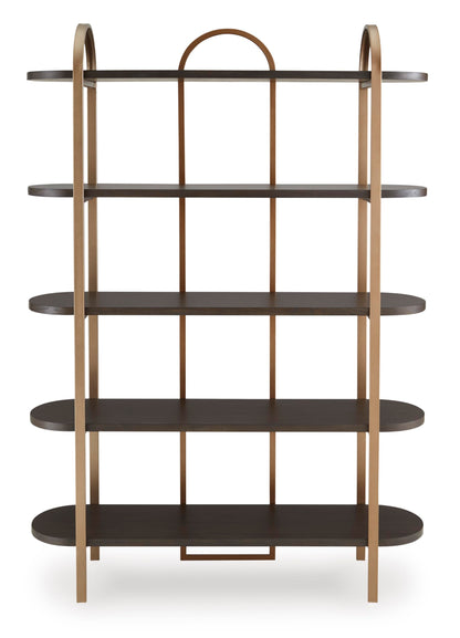 Signature Design by Ashley Brentmour 72" H Bookcase, Metallic & Dark Brown