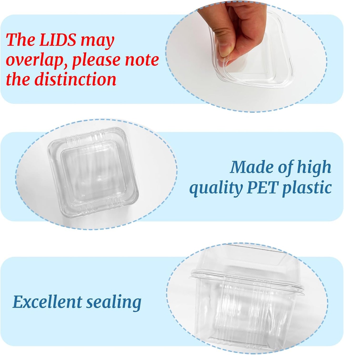 50 8OZ Qyyiguf Pcs Plastic Dessert Cups with Lids and Spoons,Square Parfait Cups,Disposable Ice Cream Containers