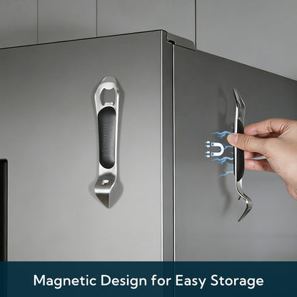 KITCHENDAO 3 in 1 Magnetic Bottle and Can Opener for Refrigerator, Stainless Steel Manual Can Punch Opener with Soft-Touch Handle, Fridge Magnet Design for Easy Storage, Multi-purpose Church Key