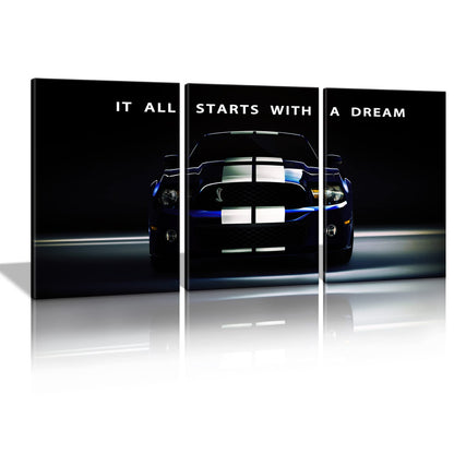 KAWAHONE Canvas Painting Wall Art, Grind Hustle Execution Motivational Wall Art Decoration Posters Prints for Living Room Bedroom, Office Decor, Gallery-Wrapped Canvas Art Set Framed Ready to Hang