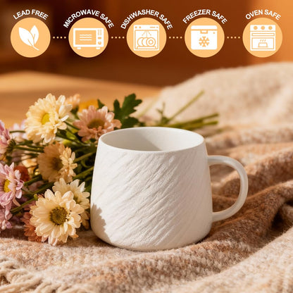 KINSALOON Premium Ceramic Coffee Mugs Set of 2, 550ML Large Cups and Mugs with Comfortable Handle for Latte, Soup, Tea, Milk, Great for Home, Office & Couple Mugs Set