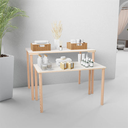 Dandelion Nesting Display Tables, Knockdown Design, Rectangular, Set of 2 - Natural (DBUNTZ)