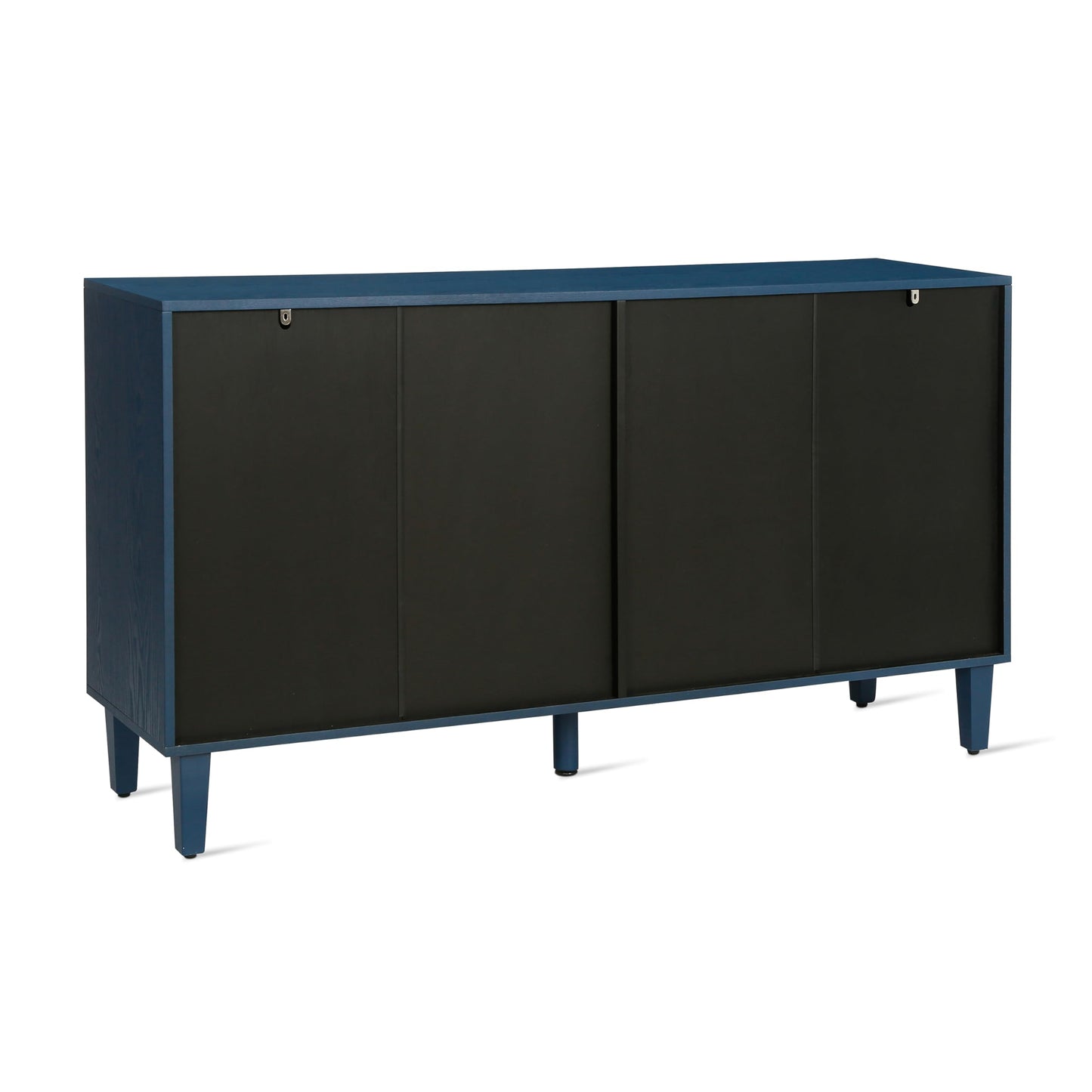 Merax 59.8" Wood Sideboard Buffet Cabinet, Storage Cabinet with Doors and Shelves, Modern Console Table with Solid Wood Legs for Dining Room, Living Room, Entryway, Navy Blue Finish