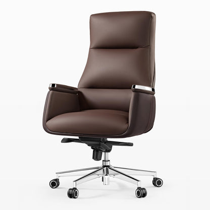 EUREKA ERGONOMIC Royal II Executive Office Chair High Back, Big and Tall with Extra Wide Seat, Silicone Leather Desk Chair Computer Chair, Modern Office Chair Home Office Desk Chairs-Brown