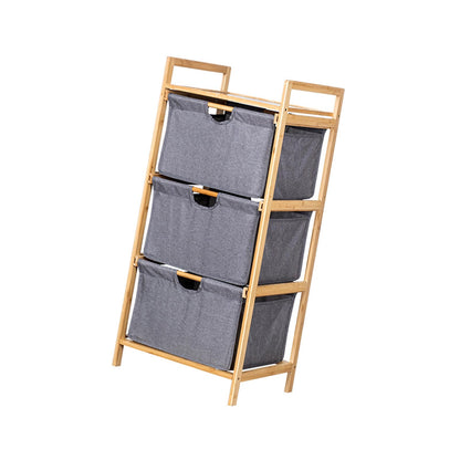 Depisuta Laundry Basket Organizer, 3 Tier Pull Out Hamper Sorter with Top Shelf Fabric Drawers Unit Small Space Freestanding Clothes Towel Storage Cabinet for Bathroom Bedroom (Gray)
