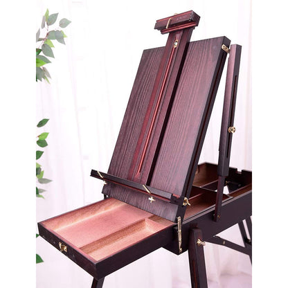 ERoomQ Wood Painting Stand, with Drawer Collapsible Studio Desktop Easel Artist Outdoor Painting Canvas Display Stand (Wood)