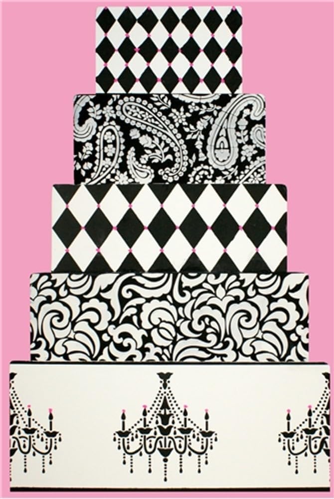 Designer Stencils Chandelier Stencil Set, Cake and Cookie Stencils, Beige/Semi-Transparent