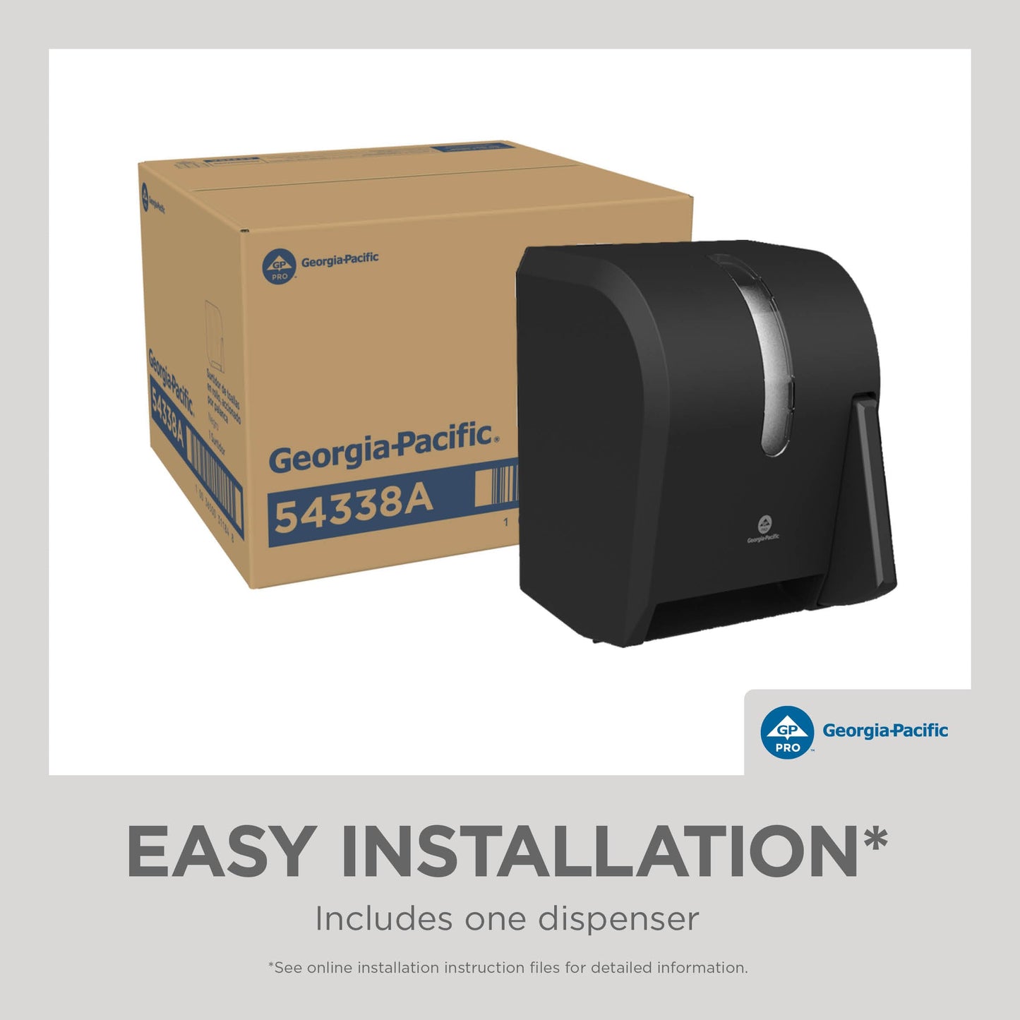 Georgia-Pacific Push Paddle Roll Paper Towel Dispenser by GP PRO, 54338A, Black