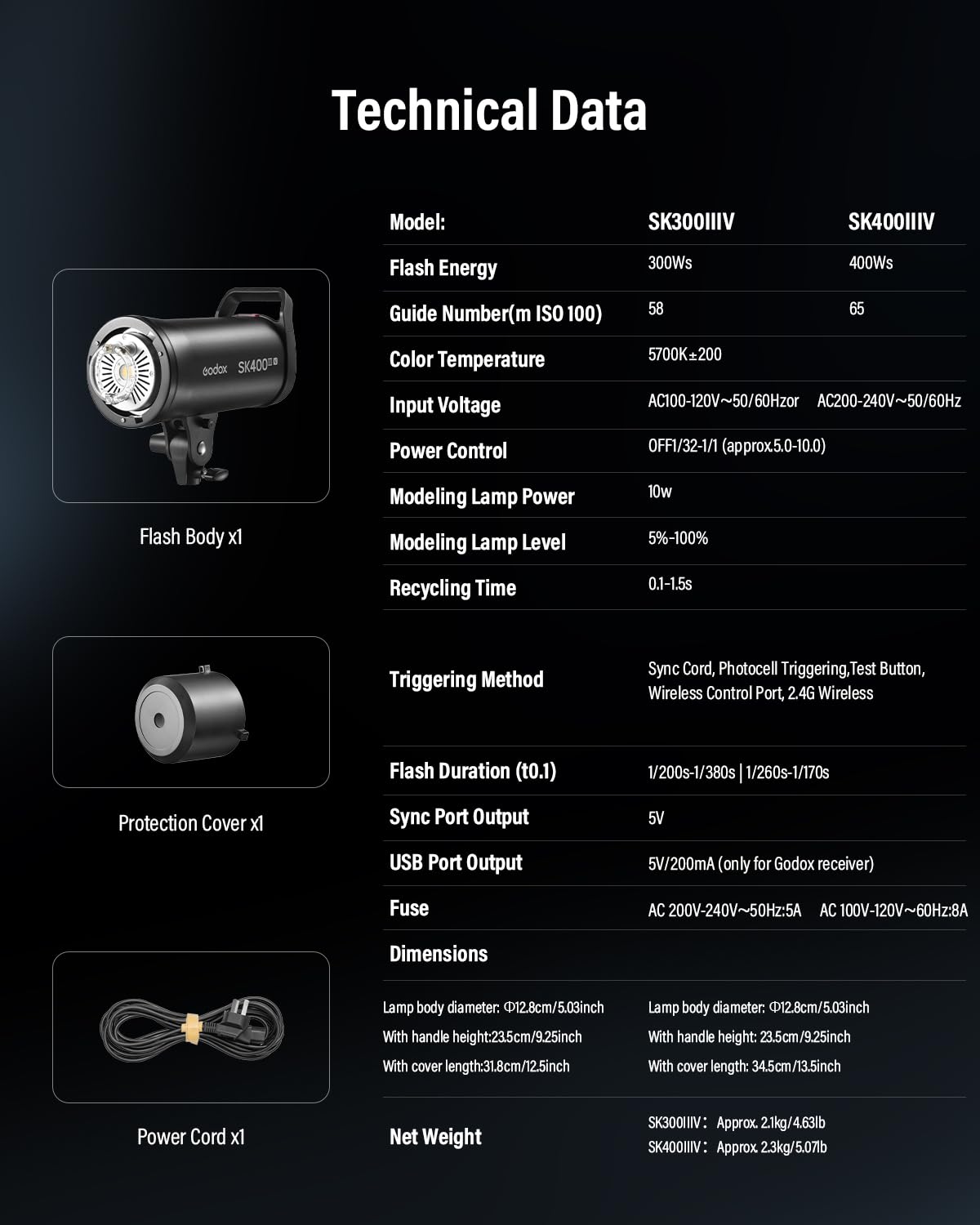 Godox 2-Pack SK300III-V 800Ws Studio Strobe Kit, 2026 Upgrade 300Ws 2.4G Wireless Flash 2-Light Set with Reflector, AT-16 Trigger 2xSoftbox 2xUmbrella 2xLight Stand for Professional Studio Photography