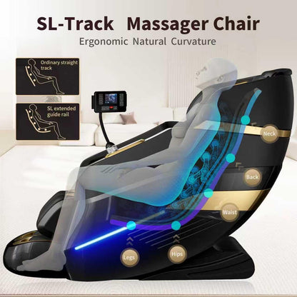 Massage Chair Full Body,Zero Gravity 3D SL-Track Shiatsu Massage Recliner Chair Built-in Heat System Airbag Massage with Body Scan, Deep Yoga Stretch, Calfrest Extension And Foot And Back massage