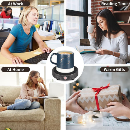 Mug Warmer for Desk, Auto Shut Off Coffee Cup Warmer, Candle Warmer Plate with Timer (2h/4h/8h), Black.
