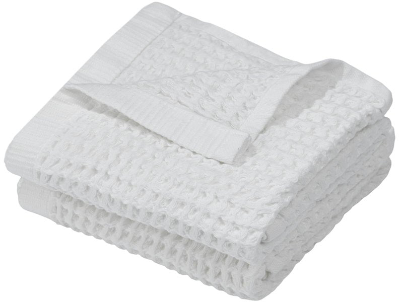 DEMMEX Organic Cotton Waffle Turkish Hand Towels for Bathroom & Kitchen, Large 20x30 in, 100% Oeko-TEX Certified Ultra Soft Turkish Cotton, Lightweight Quick Dry Waffle Weave, Set 2 (Crisp White)
