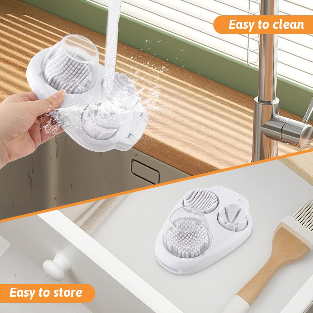 3-In-1 Egg Slicer for Hard Boiled Eggs,Stainless Steel Egg Cutter with 3 Cutting Modes,Multipurpose Kitchen Gadget,Dicer for Butter Strawberry,Mushroom,Banana,Cherry,Tomato