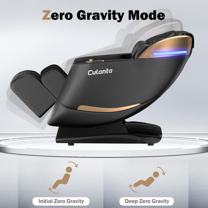 Culanta Massage Chair Full Body, Zero Gravity SL-Track Shiatsu Massage Recliner Chair with Body Scan, Airbags, Foot Rollers, Deep Yoga Stretch, Heating (U1-Black)