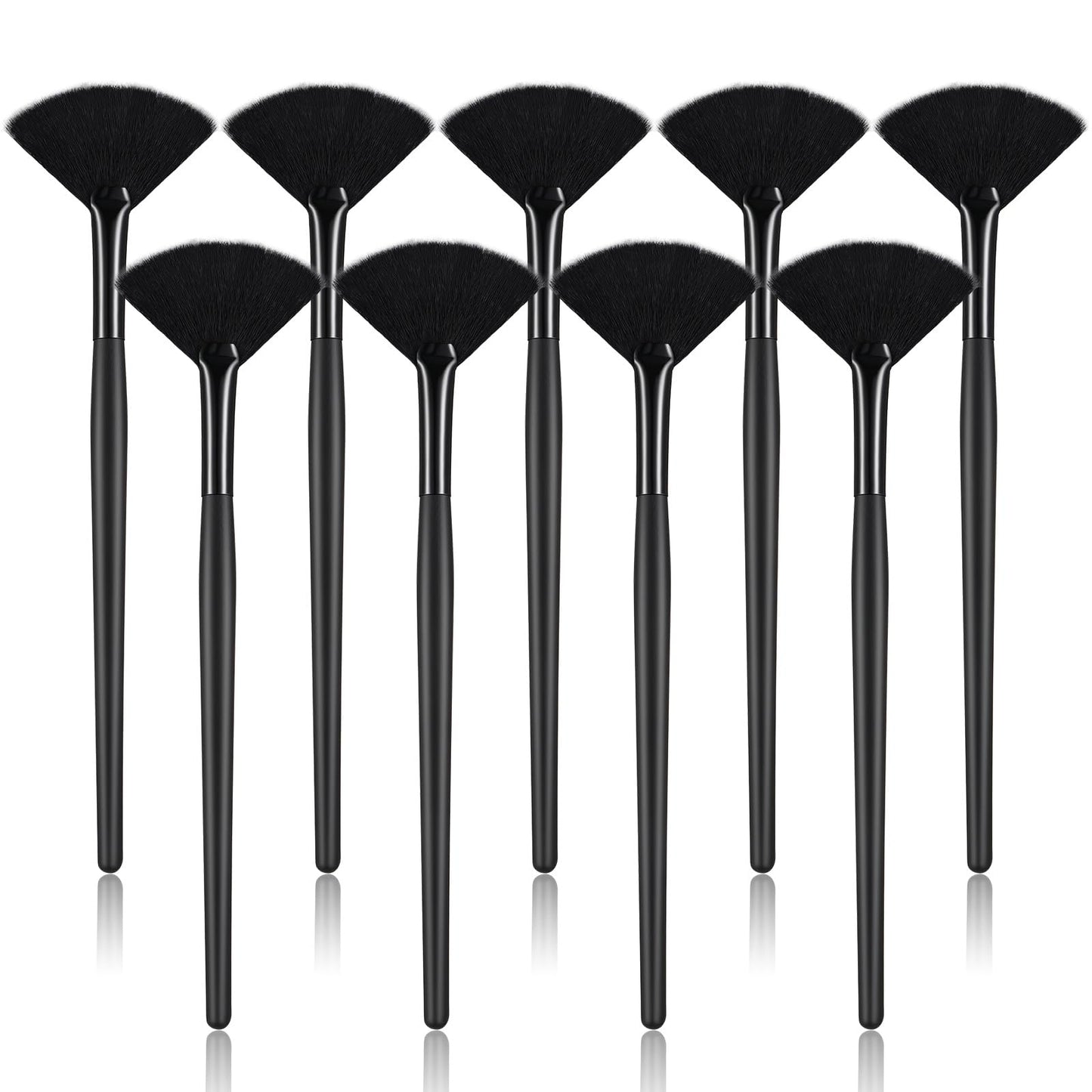 9 Pieces Facial Fan Mask Brushes, Soft Facial Applicator Brushes Tools for Peel Glycolic Makeup for Mud Cream(Champagne)