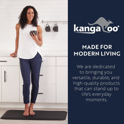 KANGAROO Anti Fatigue Mats for Kitchen Floor, 39x20, Reduce Foot, Knee, Back Pressure, 3/4 Inch Thick Cushioned Ergonomic Mat, Waterproof Comfort Rug for Under Sink, Standing Desk, Store Floors, Beige