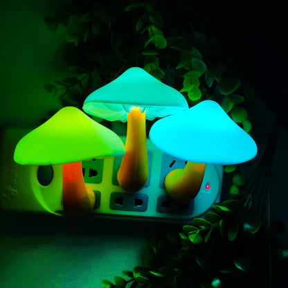 AUSAYE Sensor LED Night Light Plug in Wall Lamp, Energy Saving NightLight Cute Mushroom Night Lights for Adults Kids Bedroom,Bathroom,Toilet, Stairs, Kitchen,Hallway Corridor Warm White