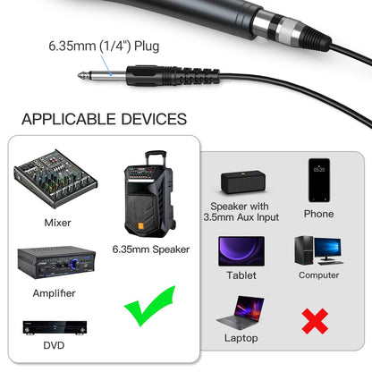 Fifine Karaoke Microphone, Dynamic Vocal Microphone for Speaker, 6.35MM Wired Handheld Mic with On and Off Switch and 14.8ft Detachable Cable-K6