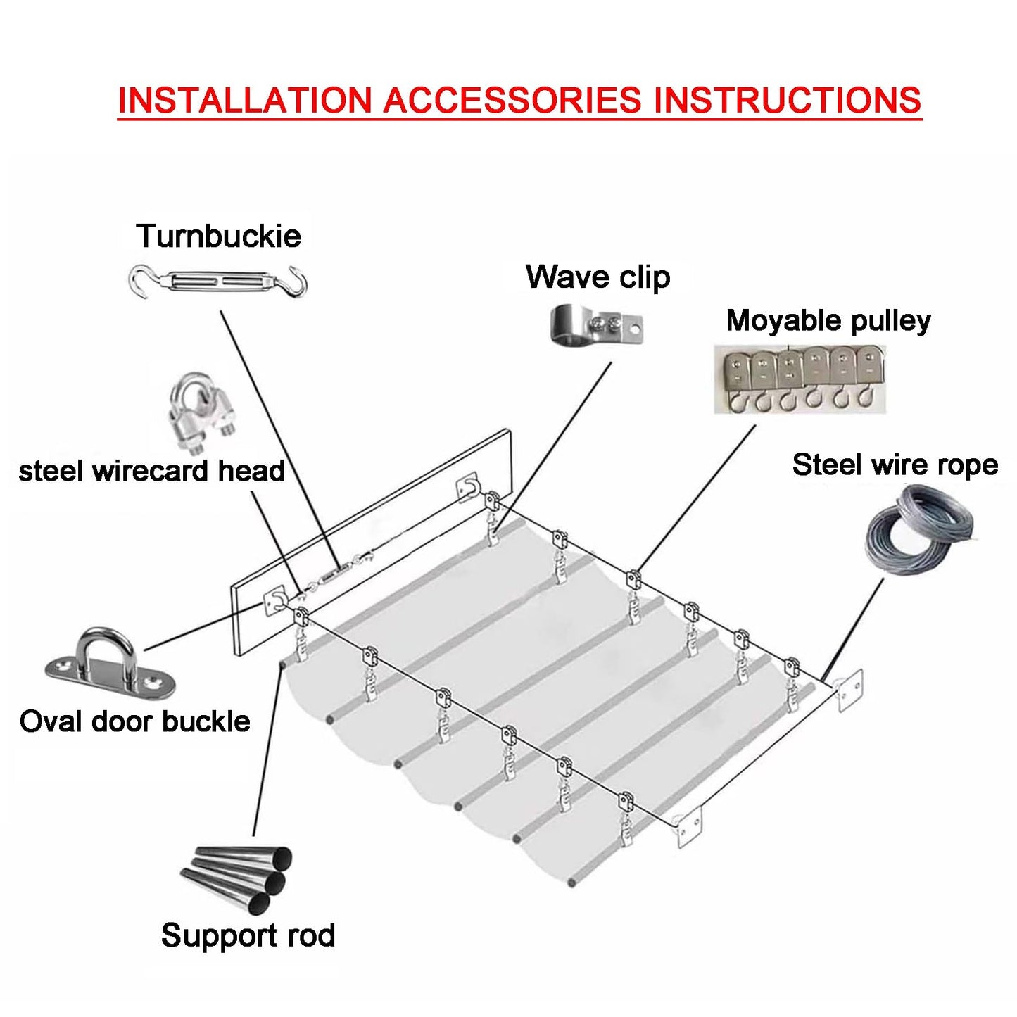Wave Shade Sail Awning，Retractable Wave Shade Sails，Retractable Sun Shade Canopy Cover Sliding Wave Shade Sail for Pergola Patio Deck Yard Gazebo Outdoor(W1*L14m/W3.28*L45.93ft)