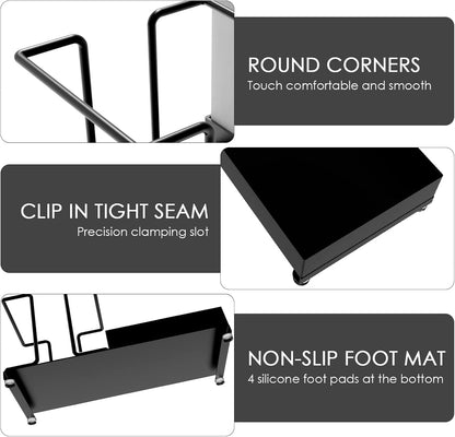 Coffee Station Organizer for Countertop, Black Disposable Cup Holder with 2 Compartment Storage Box