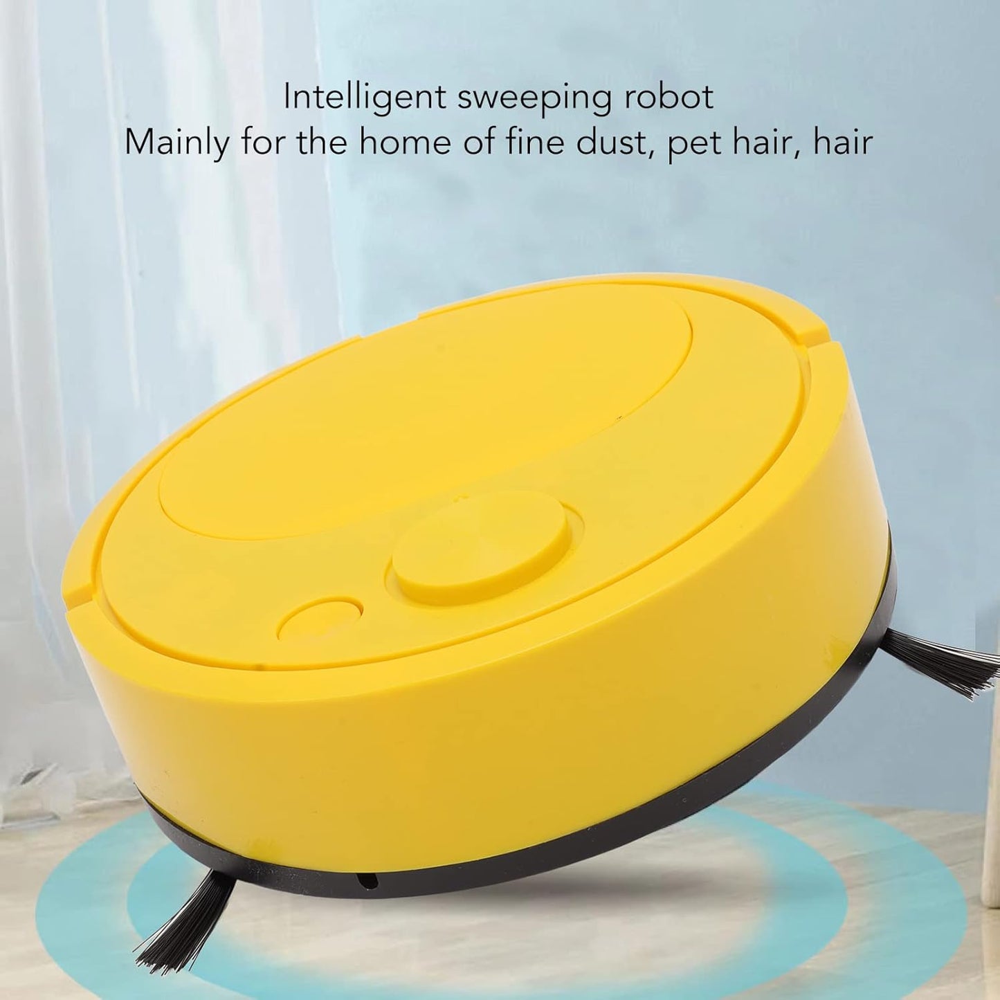 Mini Robot Vacuum Cleaner, Automatic USB Charging Robot for Pet Hair, Hardwood Floors, Tile Floor (Yellow)