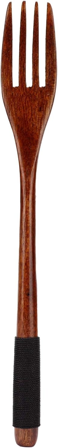 Wooden Spoon Fork, Long Handle Fork for Japanese Dinnerware, Camping Outdoor Kitchen Cooking