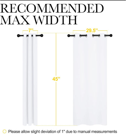 NICETOWN Draperies Curtains - 50% Sunlight Blocking Grommet Top Panels for Small Windows | White (2 Panels, 34" x 45")