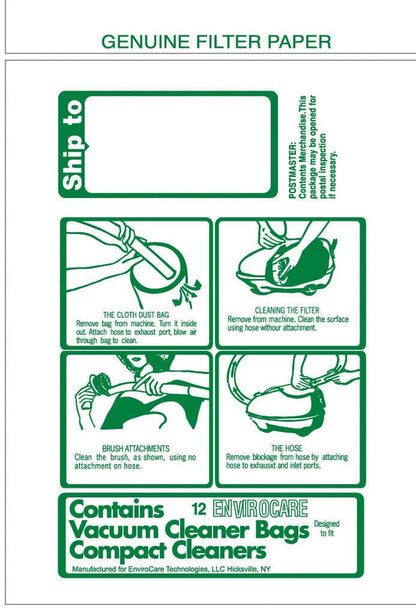 EnviroCare Replacement Vacuum Cleaner Dust Bags Made to Fit TriStar and Compact Canisters 12 pack