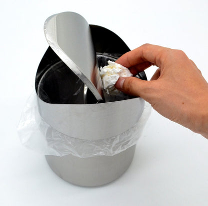 2 Packs Countertop Set, 1.5 0.40 ZHOUWHJJ Mini Brushed Stainless Steel Swing Lid Trash Can Come with Trash Bag, L /