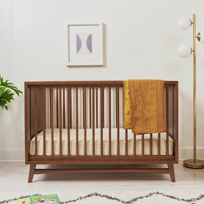 Babyletto Peggy 3-in-1 Convertible Crib with Toddler Bed Conversion Kit in Natural Walnut, Greenguard Gold Certified