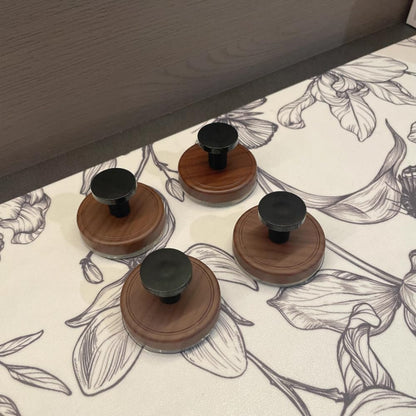 Natural Walnut Wood Wreath Hanger by [Brand Name] - Decorative Suction Cup Hooks for Front Door | 3PCS