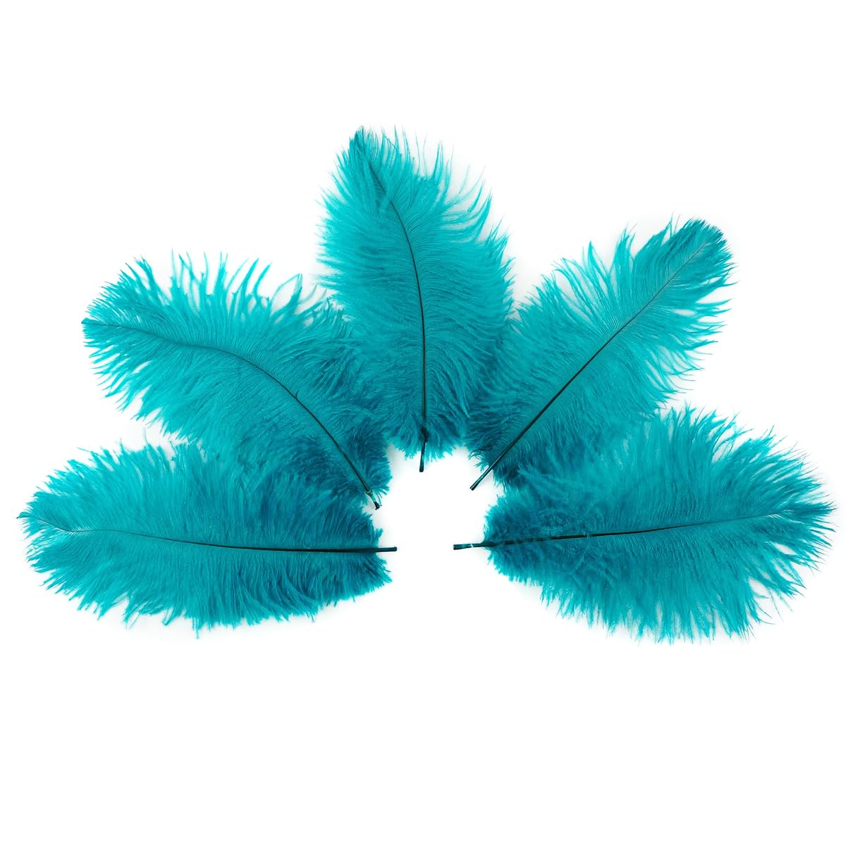 Ostrich Feathers 14-16 inch(35-40cm) Natural Bulk 10pcs Peacock Blue Feathers for Crafting Vase Wedding Party Home Christmas Day Decoration (Peacock Blue, 14-16 inch)