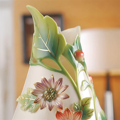 12.2 Inch Large Blue and White Porcelain Flower Vase, Handcrafted Ceramic Vase for Bedroom, Living Room, Office & Home Decor, New Chinese Style