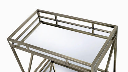 Mirrored Antique Gold Serving Cart