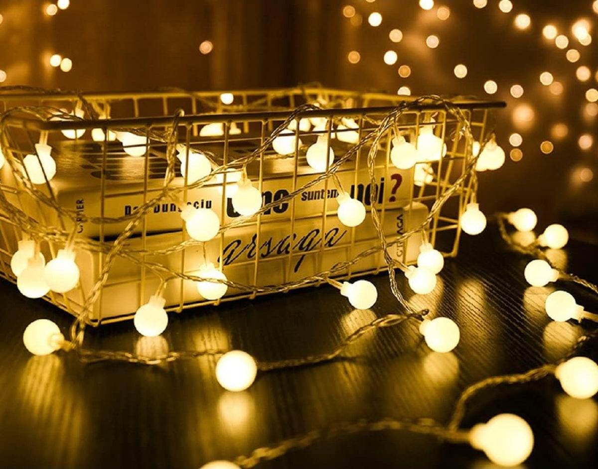 Generic 16ft/5m 50 Bulb Plug in LED String Lights, LED Warm White Globe Fairy Lights