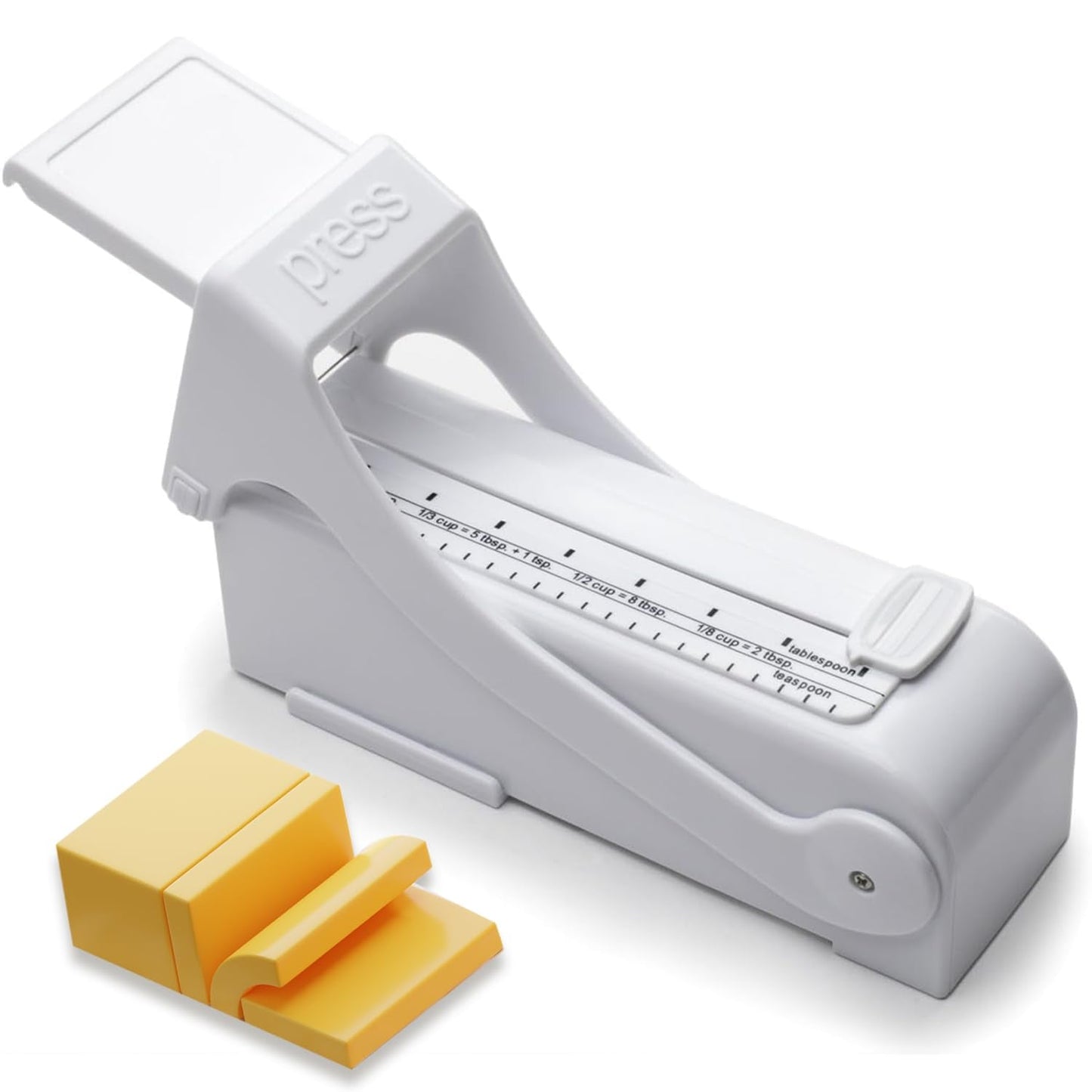 1PCS Stick Butter Cutter Slicer, Measuring Dispenser with Freshness Seal, One Click Stick with Stainless Steel Blade, Cheese Splitter, Butter Slicer, Precise Slicing for Bread, Cakes, Cookies