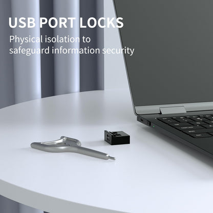 100PCS USB-A Port Blockers with 5 Keys-Removable Type-A Data Protection - Dust & Moisture Resistant Shield for Laptops, PCs, Gaming Devices & Tamper Protection（Red）