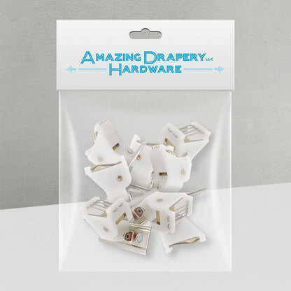 Amazing Drapery Hardware Large White Roman Shade Cord Lock - 8-Pack with Dual Brass Wheels, Holds 5 Lift Cords