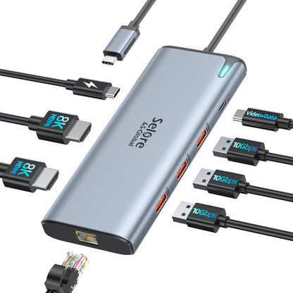 USB C Hub HDMI Adapter for MacBook Pro/Air, 7 in 1 USBC Dongle with HDMI, SD/TF Card Reader, USB C Data Port,100W PD, and 2 USB 3.0 Compatible for MacBook Pro/Air, Dell XPS, Lenovo Thinkpad.