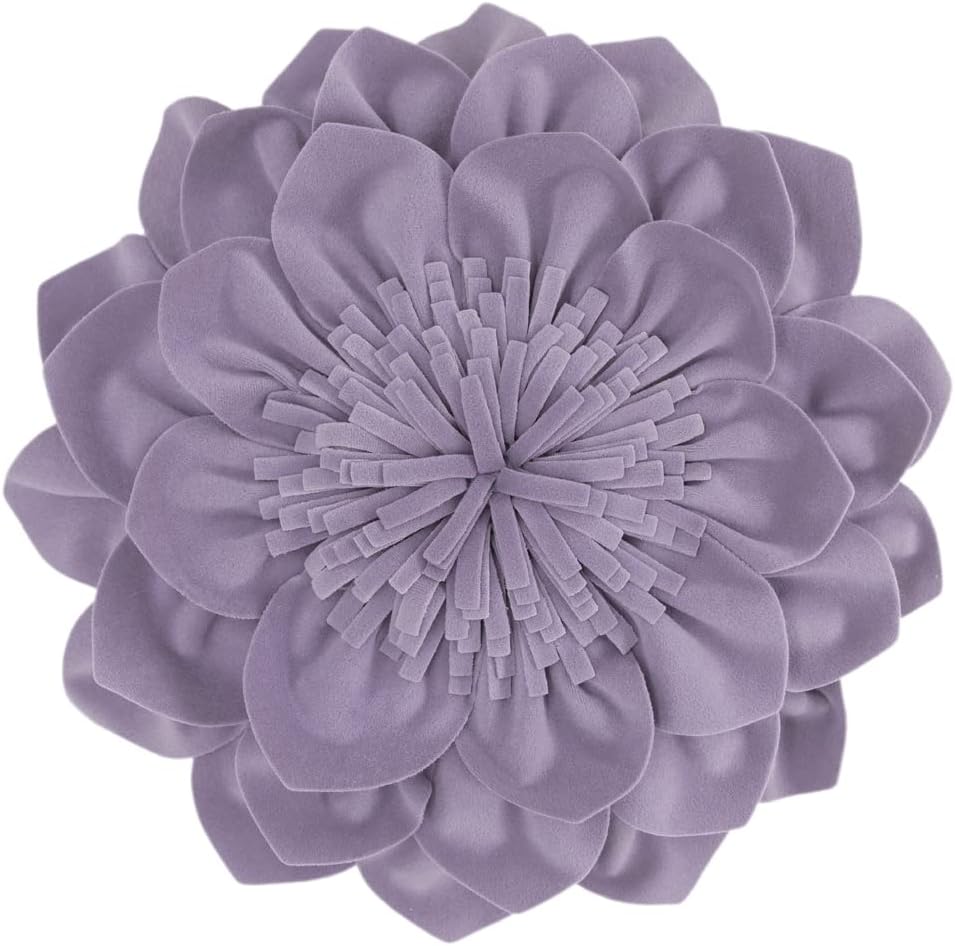 OiseauVoler 3D 12 Inch Decorative Flower Throw Pillows with Insert Included Accent Round Pillow Handmade Cushion