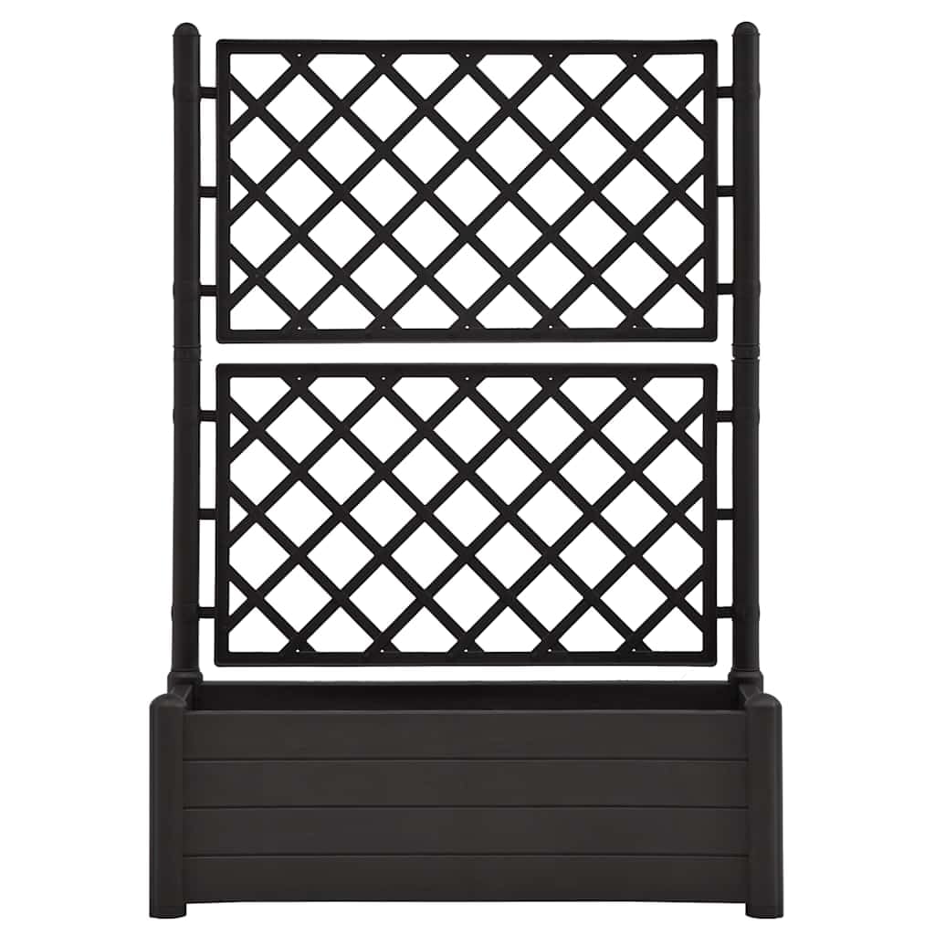Garden Planter with Trellis - Large Elevated Plant Box for Outdoor Plants, 39.4"x16.9"x55.9" PP Anthracite – Perfect Gardening in Rectangle Boxes