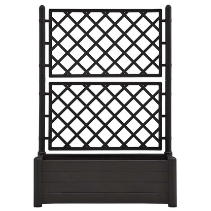 Garden Planter with Trellis - Large Elevated Plant Box for Outdoor Plants, 39.4"x16.9"x55.9" PP Anthracite – Perfect Gardening in Rectangle Boxes