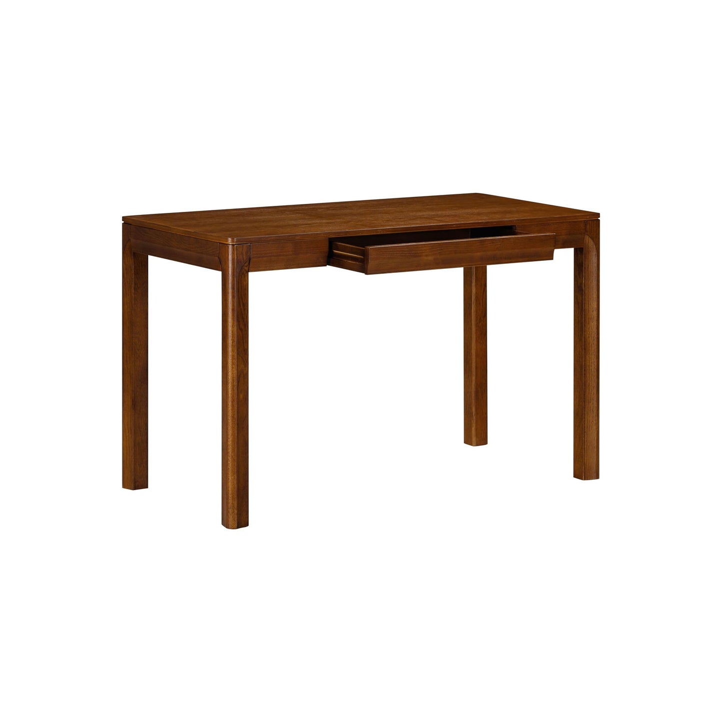 NTC Flow Modern Wooden Rectangle Desk Table with Hidden Drawer – Waterproof & Heat Resistant, Dark Walnut